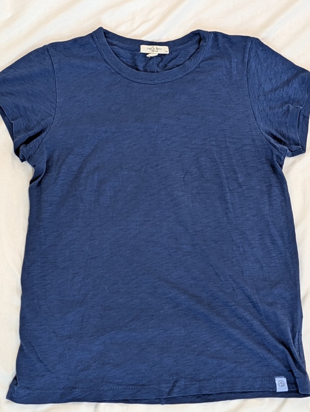 rag & bone Short-Sleeve Crewneck Tee in Navy